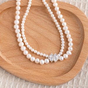 2 Layered Pearl Choker Natural Freshwater Custom Bridal
